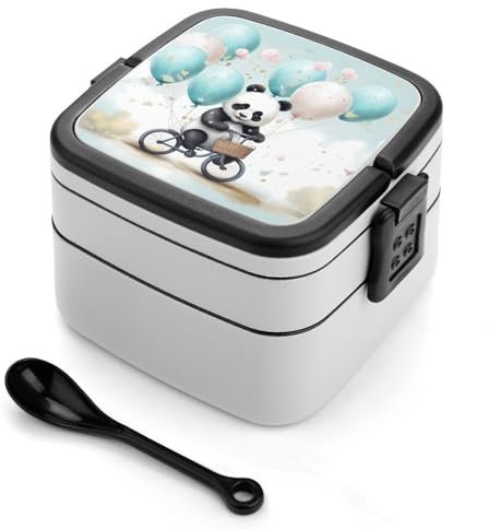 Cute Giant Panda Bento Box Adult with 2 Compartments Lunch Box Containers for Travel Office Picnic