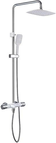 YHEIANJ Duschset, Wandmontage Duschset Duscharm Umsteller Mischer Handbrause Badezimmer Dusche Wasserhahn Wasserhahn Mischbatterie,White Us-A