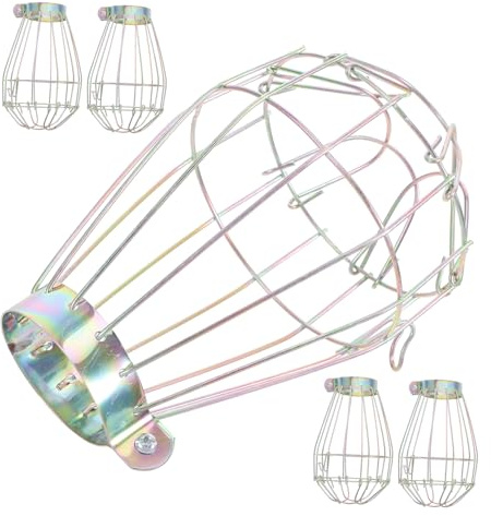 MAGICLULU 5pcs Metal Bulb Guard Clamp Industrial Light Bulb Cage Wire Lampshade Protector for Workshop Factory and Farm Lighting