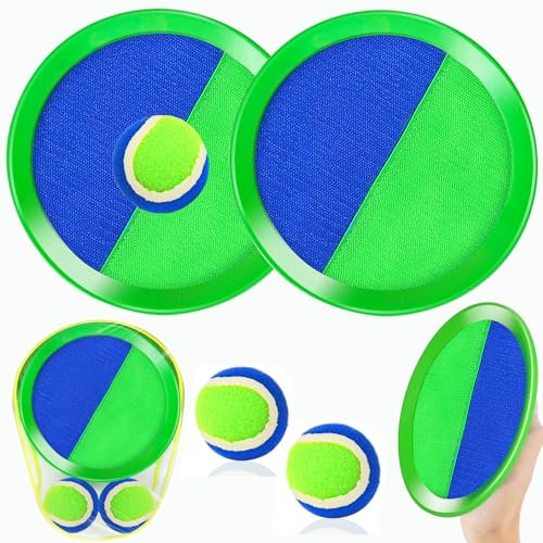JoiTale Klettballspiel, Klettballspiel für Kinder ab 3 4 5 6, Outdoor Spiele Fangballspiel mit 2 Fangscheiben 2 Bälle, Ballspiele für Draußen, Outdoor Spielzeug für Garten Strand