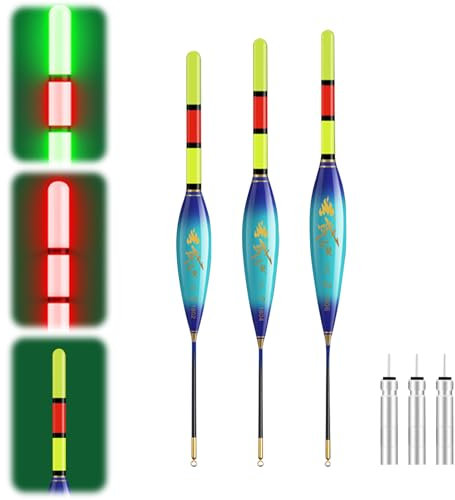 LED Fishing Posen,Nanomaterialien LED Posen Angeln Kann die Farbe ändern,Posen Angel mit 3 Stabbatterie Typ CR425,Angel Zubehör Zum Tauchgebiet Angeln Am See (04)