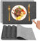 Myir JUN Tischsets Abwaschbar und Untersetzer, Platzsets Abwaschbar Doppelseitigen Platzdeckchen Kunstleder rutschfest Tischset Lederoptik für Speisetisch (Dunkelgrau/Hellgrau, 4er Set)