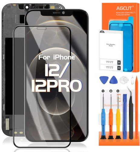 Pantalla LCD para iPhone 12 A2403 A2172 A2402 Pantalla LCD para iPhone 12 Pro A2407 A2341 A2406 6,1 pulgadas Pantalla táctil Digitizer Assembly con Reparación, Negro Incell
