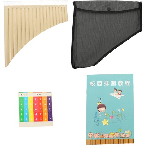 YARNOW Professionelle Panflöte C-Dur Mit 18 Röhren Für Anfänger Und Kinder Mit Tasche Aufkleber Und Spezifikation Musikinstrument Für Schule Und Leistung