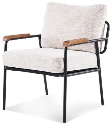 Karl home Accent Chair, Armchiar Lounge Reading Vanity Chair, Linen Beige