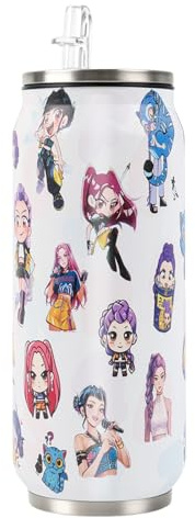 yumcute 500ml K pop Water Bottle, Insulated Travel Mug, Leakproof Stainless Steel Water Bottle with Straw for School,Camping,Travel,Party, Kids Aldult