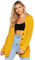 Red Olives New Women's Ladies Long Sleeve Button Top Chunky Aran Cable Knitted Grandad Cardigan UK 8-26 (12-14 Mustard)