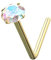 Monster Piercing 9K jaune or griffe mis 2,5 MM arc-en-ciel autour de Pierre en cristal 22 Gauge L Bend nez Stud Piercing