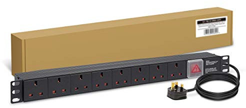 LMS Data 8 Way 13a Switched PDU For Server Cabinets And Data Centers Multi Plug Power Strip. Plug Rackmount and Surge Protector, 2M Cable. Vertical Placement in Data or Server Enclosures
