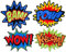 i-Patch - Patches - 0070 - Set - Wow - Bam - Kaboom - Pow - Stickerei - Applikation - Aufnäher - Sticker - Badge - Flicken - DIY - Emoji - Aufbügler - Bügelbild - iron-on - Embleme - Retro