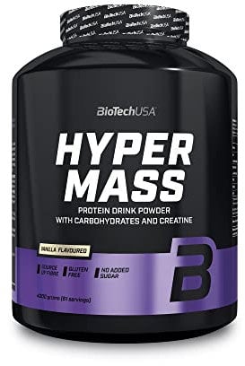 BioTechUSA Hyper Mass | Prise de masse avec mélange de glucides et de protéines | Créatine micronisée | Sans gluten, 4 kg, Vanille