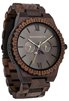 WoodWatch Lunar Eclipse | Holzuhren für Herren - Armbanduhr Holz männer Premium | Wood Watch for Man | umweltfreundliches Produkt, wir Pflanzen 1 Baum für Jede Uhr