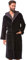 Morgenstern Robe de Chambre Homme Coton avec Capuche pour Homme Taille XXL Noir 2 Poches et Ceinture Doux, Absorbant et Confort,XXL,Noir