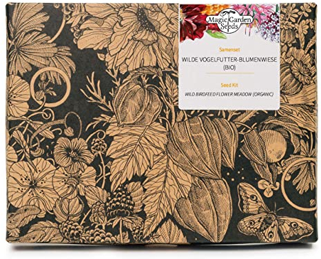 Wilde Vogelfutter-Blumenwiese (Bio) - Samen-Geschenkset mit 5 schönen Wildblumensorten, die im Winter Vogelfutter bereitstellen