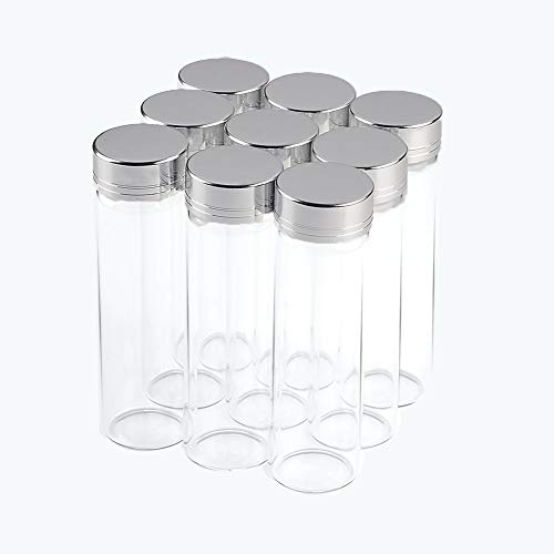 12pcs 50ml Botellas de Vidrio Transparente Con Tapa de Aluminio Plateado - Mensaje DIY Frascos Decorativos