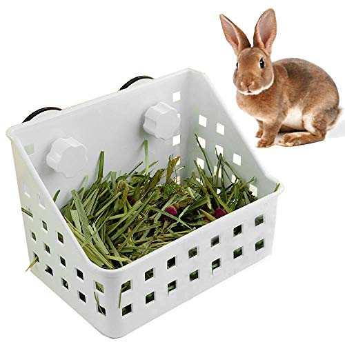 PINVNBY Heu-Futterspender für weniger verschwendete Heuraufe – ideal für Kaninchen, Chinchilla, Meerschweinchen, Kunststoff-Futternapf für Gras und Futter