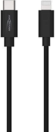 ANSMANN USB C auf Lightning Kabel für iPhone/iPad/AirPods 2m - schnellladefähig (Power Delivery 60W) synchronisieren (480MBit/s) Aluminium Köpfe