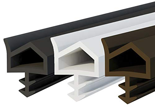 DQ-PP Türdichtung – Schwarz – 15 Meter – TPE Gummi – STD-06 – Falzbreite: 12mm – Nutbreite: 4mm – Zimmertürdichtung Gummidichtug Dichtband Zargendichtung Dichtprofil Holztür Antidehnungsfaden