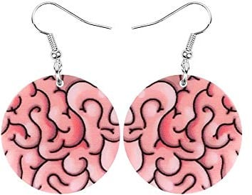 Zombie Brains Pink bedruckte Acryl-Ohrringe Trick or Treat Gruselige Horror-Halloween-Ohrringe