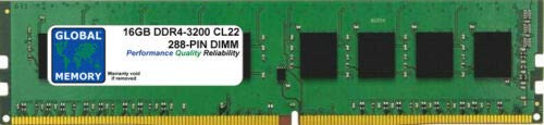 GLOBAL MEMORY 16Go DDR4 3200MHz PC4-25600 288-PIN DIMM MÉMOIRE RAM pour Ordinateurs DE Bureau/Cartes Meres