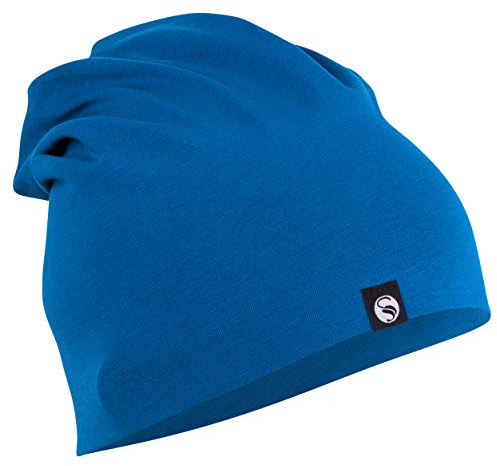 STARK SOUL Slouch Beanie Mütze für Damen & Herren (Unisex), leichte Jersey Mütze, Einheitsgröße (Blau)