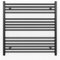 Myhomeware 700mm Wide Black Flat Heated Bathroom Towel Rail Radiator For Central Heating Elegant Designer UK Alyssa 700 (W) x 800 (H) Black