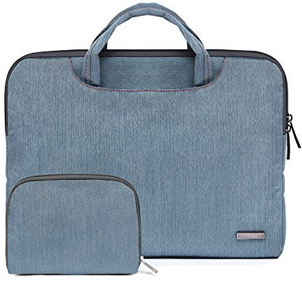 fdsmall 15,6 Zoll Laptop-Hülle, Canvas Computer Bag Case Protective Notebook Case Briefcase Cover Carrying Case Compatible with MacBook Air, MacBook Pro, Tablet PC, Ultrabook, Netbook (hellblau)
