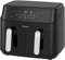 EMtronics EMDAF9LD Dual Air Fryer Extra Large Family Size Double XL 9 Litre Digital with 12 Pre-Set Menus for Oil Free & Low Fat Healthy Cooking, 60-Minute Timer - Black