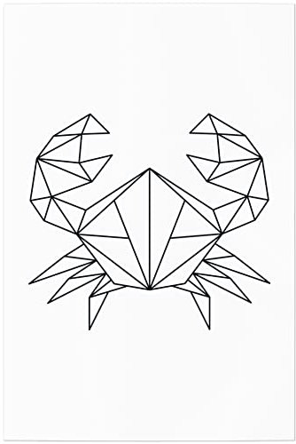 JUNIWORDS Poster, Origami Sternzeichen Krebs, 20 x 30 cm