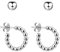 BONNYBIRD® Creolen Silber Klein Mini Set Kreolen Ohrringe Edelstahl Damen Ohrstecker mit Kugeln 15mm Wasserfest Schmuck Frauen Hypoallergen Chirurgenstahl Medizinisch Nickelfrei