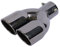 76mm Doppel Auspuffblende, Auspuffspitzen Auspuff Edelstahl Auto Auspuff Doppelrohr Blende Endrohr Doppel Auslass Y-Form Schräger Mund Auspuff Schalldämpfer Endspitze Universal Auto Endrohre, Gerade