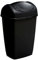 OptiProducts 50L Swing Top Bin Plastic Waster Paper Rubbish Recycle Bin Home Office Kitchen Room (Black)