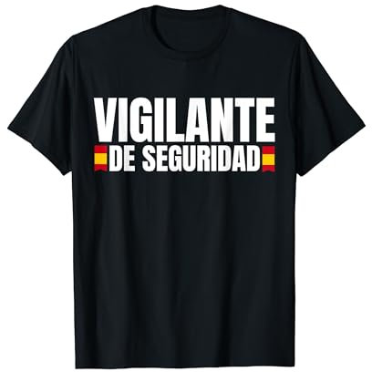 Vigilante de Seguridad Camiseta Hombre Pequeño Manga Corta Negra