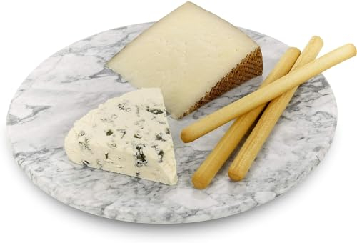 Homiu Tagliere rotondo in marmo | Protezioni per piano di lavoro resistenti al calore | Tagliere antiscivolo | Accessori da cucina | Tagliere in marmo resistente | Facile da pulire