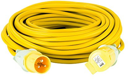 Defender Extension Lead Yellow 2.5mm2 16A 25m 110V (E85233)