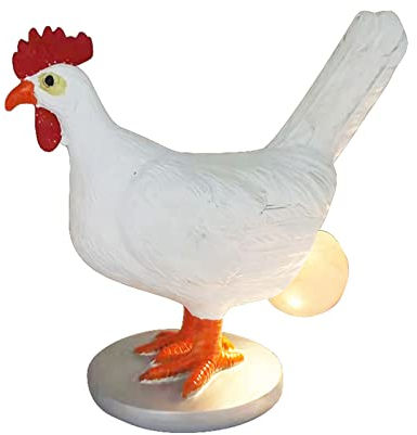 CRGANGZY Huhn Lay Eierlampe, USB-LED-Huhn-Nachtlichter, Hahn-Tischlampe, Ostereier, Nachtlampe, Harz-Hühner, dekorative Nachtlampe, Schreibtisch-Ornamente, Kunsthandwerk for Wohnzimmer