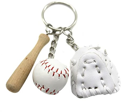 Schlüsselanhänger, chlüsselanhänger mit Mini Baseball Handschuhen und Baseballschläger Schlüsselbund Kreative Handtasche Tasche Charme Anhänger für Geldbörse Rucksack Dekoration für Damen Mädchen