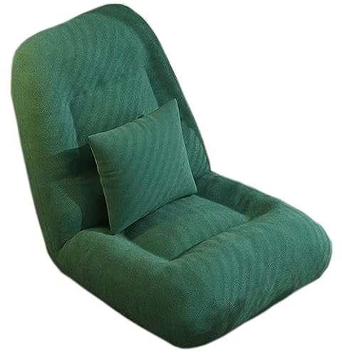 XLIHAWY Chaiselongue-Sofa, Verstellbarer Liegestuhl, Klappbare Bodenliege Mit Kissen Für Wohnzimmer Schlafzimmer (Farbe : Grün, Größe : 22x20x24in)