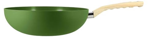 MENASTYL - Wok 28cm Colorama olive - En Aluminium - Revêtement antiadhésif en céramique - Tous feux dont induction