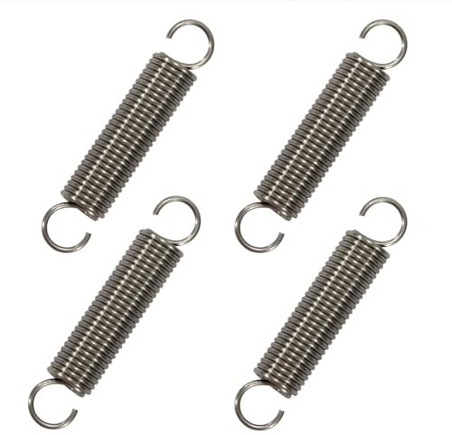 GUNGY Extension Spring 50mm Tension Spring With Dual Hook in 304 Stainless Steel OD 10mm Wire Diameter 1.2mm Max Load 3.2KG 1.2x10x50mm 4 Pieces