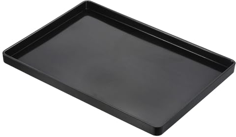 PATIKIL Bandeja de Comida Rápida de 15x11, Plástico Reutilizable de Uso Múltiple, Bandeja Rectangular de Superficie Lisa para Restaurantes, Hogar y Cocina, Color Negro