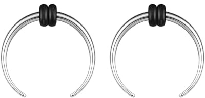 ZS 2 Pezzi Pincher Tapers Septum Anelli, 2G 4G 6G 8G 10G 14G 16G Buffalo Ferro di Cavallo Barella Espansore Piercing per Stretching Naso Forato Calibro per Orecchie