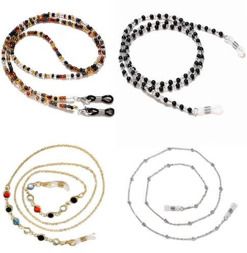 YUANST Eyeglass Chains, Eyeglasses Strap Glasses Lanyard Eyeglasses String Holder Eyeglass Holders Around Neck, C-style 4pcs, 28 inches