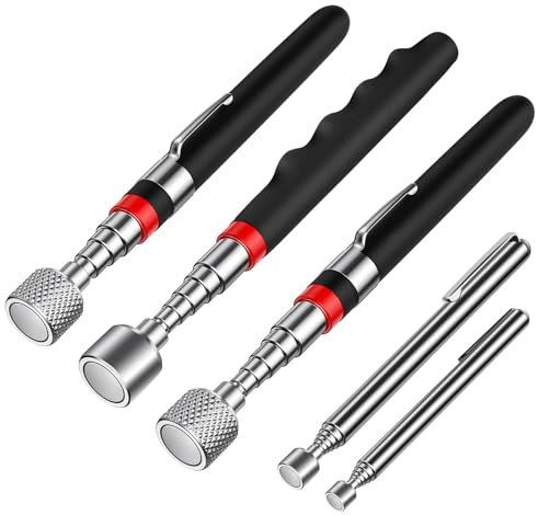 oumuik Telescopic Magnetic Pickup Tool 5-Piece Set(1.5LB 3LB 10LB 15LB 20LB), Magnetic Telescopic Pickup Tool, Durable Telescopic Magnetic Collector with Pocket Clip