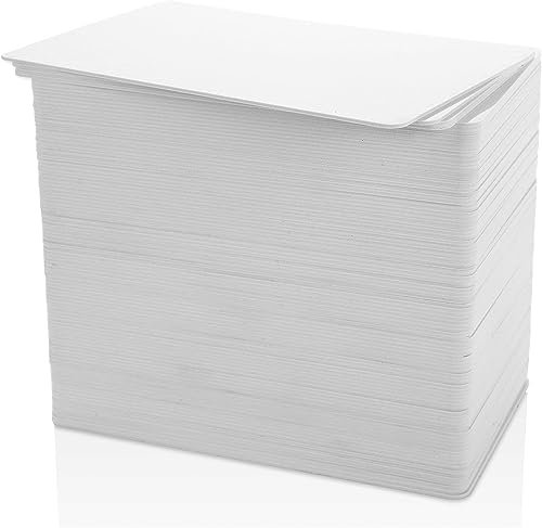 FWEEK 200 Stück PVC Karten Weiss, CR80 0,76mm Weiß Blanko PVC-Karten, Weiße Karten Blanko, Plastik ID-Karten für Kartendrucker