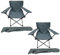 Lot de 2 chaises pliantes pour la pêche, le camping, la pêche, les réalisateurs - Gris foncé - Avec porte-gobelet et sac