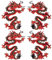 AHANDMAKR 2 Paare Roter Drache-Stickapplikationen, Drachen-Stickerei, Zum Aufbügeln/Aufnähen, Für Selbstgemachte Chinesische Drachenkostüme, Jeans, Jacken, Kleidung, Taschen (Rot)