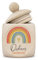 Zahndose Milchzähne Junge modern Dose Holz personalisiert Druck Name Regenbogen Aquarell bunt