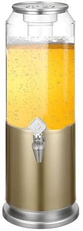 QYMLSH Beer Tower Dispenser Ice Core Beverage Dispenser 3L Large Capacity Tabletop Beer Tower Beer Keg Alcohol Dispense With Ice Tube And LED Light For Home Bar Party(Gold)