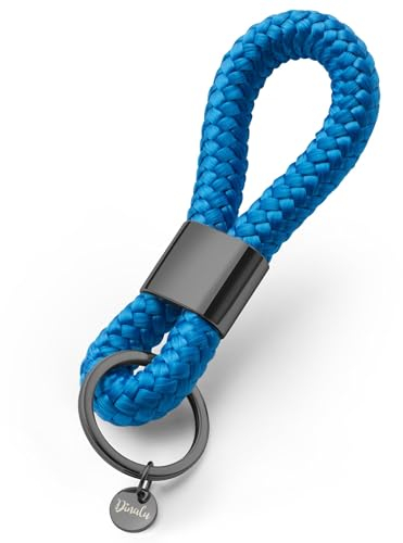 Schlüssel-Anhänger im maritimen Desing, Schlüsselanhänger mit schwarzem Metall, edel in vielen Farben, Key-Chain shining blue
